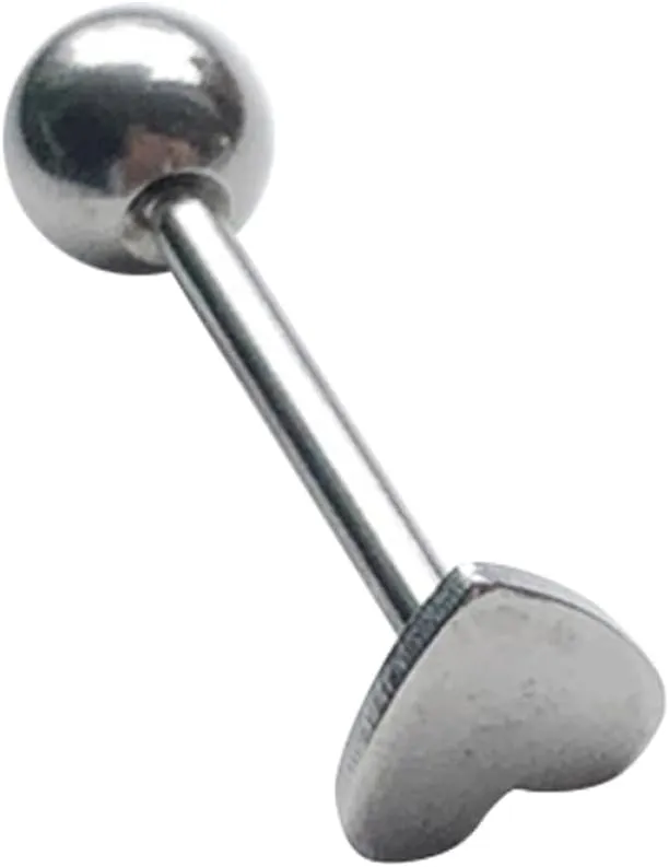 BESTYASH Heart Tongue Body Jewelry Piercings Jewelry Tongue Barbell Body Tongue Studs Heart Tongue Body Supplies