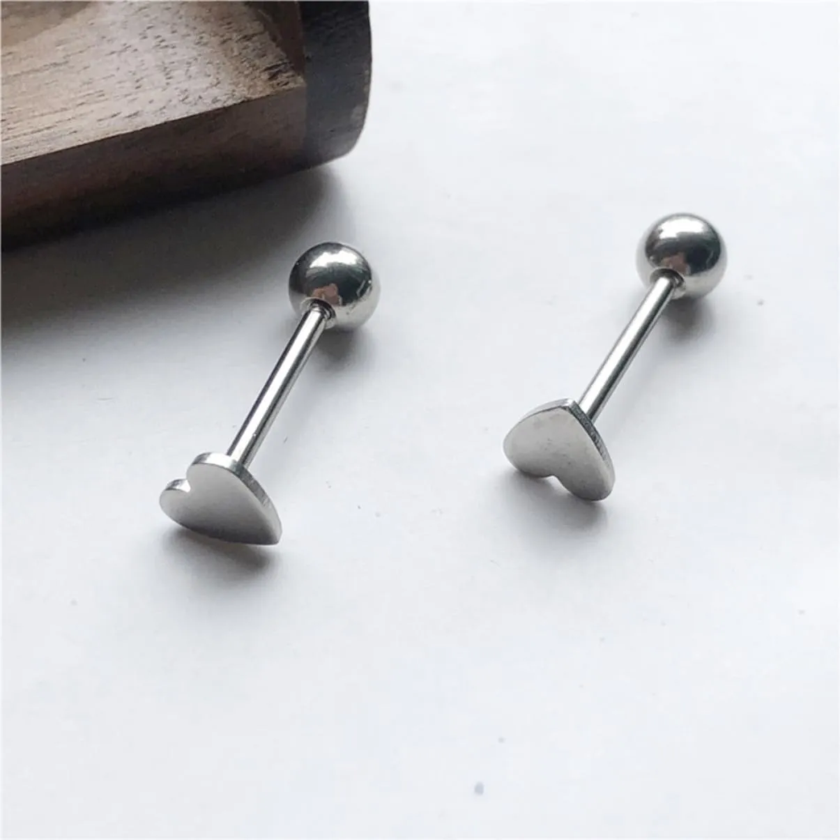 BESTYASH Heart Tongue Body Jewelry Piercings Jewelry Tongue Barbell Body Tongue Studs Heart Tongue Body Supplies