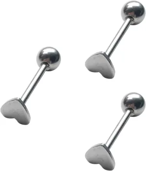 BESTYASH Heart Tongue Body Jewelry Piercings Jewelry Tongue Barbell Body Tongue Studs Heart Tongue Body Supplies