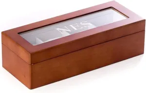 Bey-Berk Custom Personalized 1-48 Slot Watch Box Organizer Solid Wood with Glass Display Top