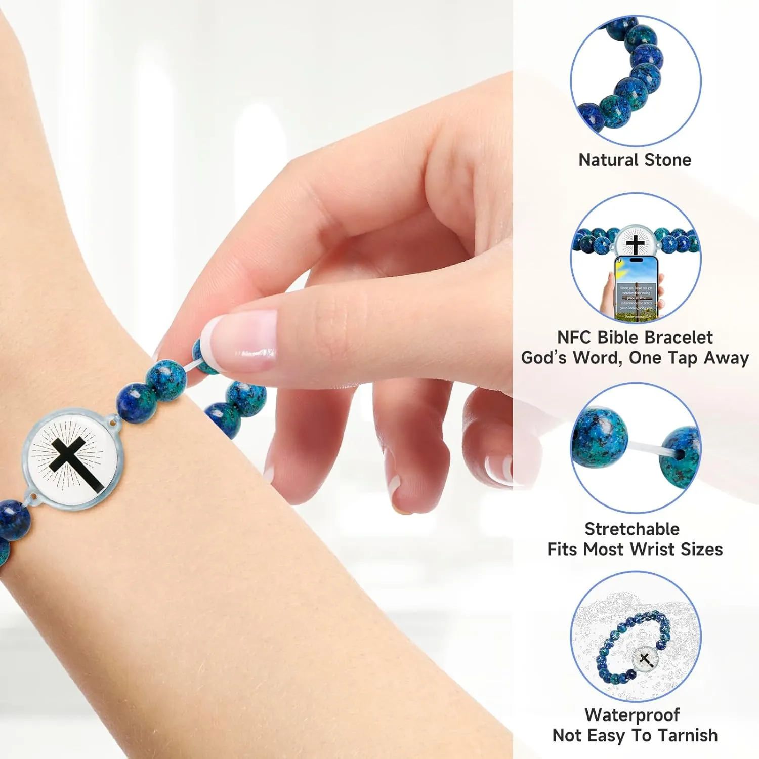 Bible Verse Bracelets - Christian Bead Bracelets, Inspiring Daily Scripture for Women, Men and Teens, Jesus Bracelet