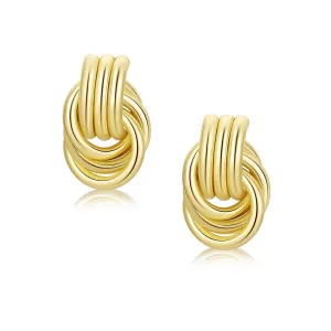 Big Chunky Knot Link Earrings for Women, Circle Geometric Drop Dangle Earringds Stud