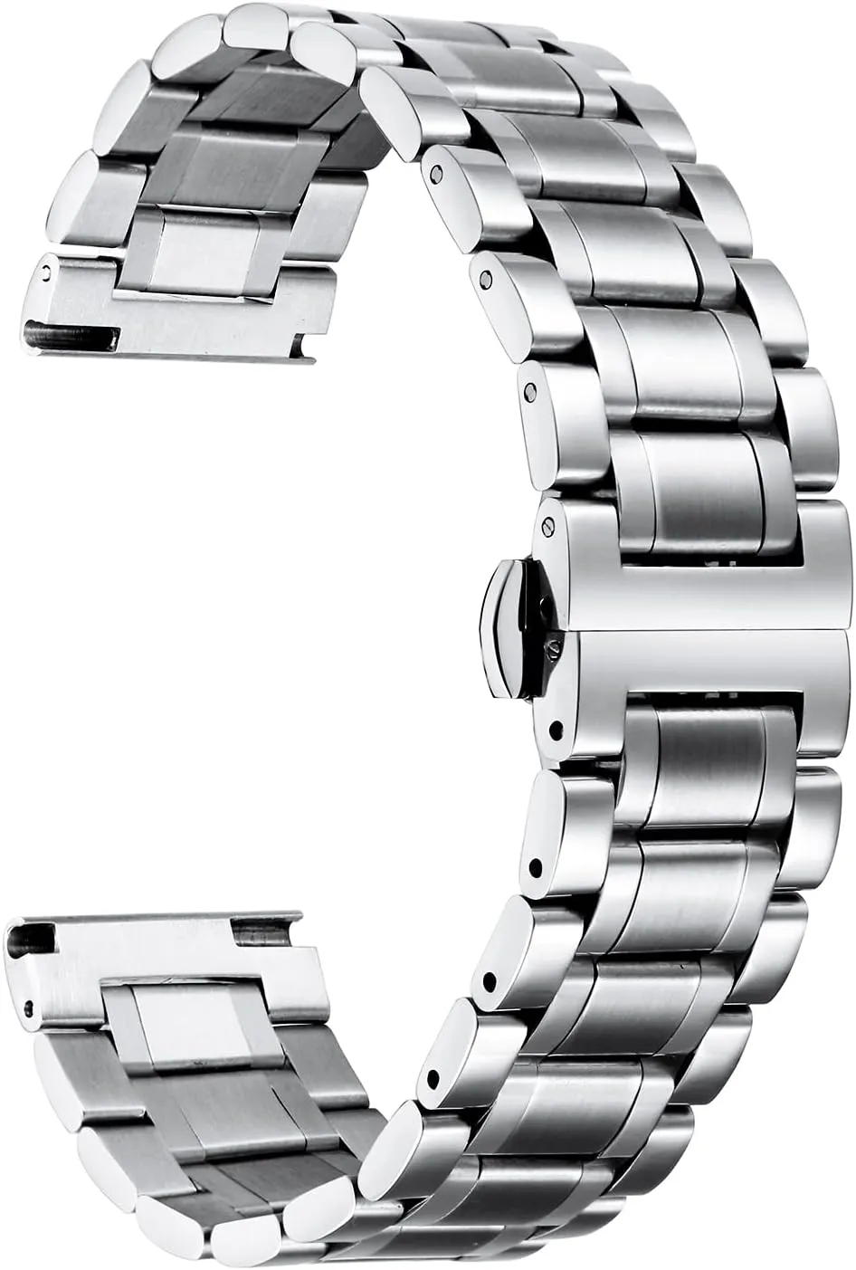 BINLUN Stainless Steel Watch Bands Quick Release 12mm-24mm Universal Metal Replacement Watch Straps SmartWatch Bracelets Links Straight & Curved Ends Men Women 6 Colors(Silver,24mm)
