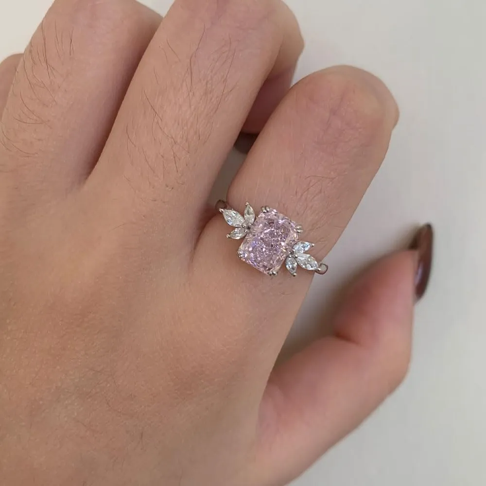Birthstone Rings for Women 1.5ct Simulated Diamond Radiant Cut Cubic Zirconia Ring Sterling Silver Gemstone Birthstone Ring for Christmas Mothers Valentines Day Size 5-10