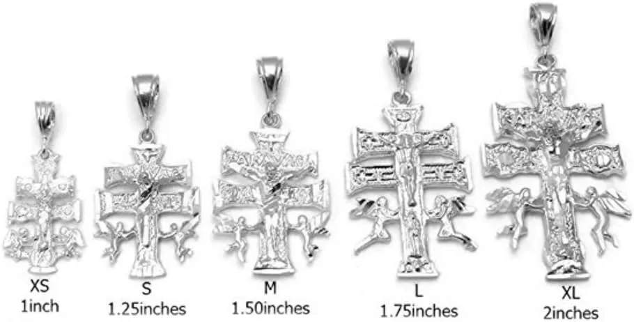 Blue Apple Co. D/C Caravaca Cross Charm For Chain Pendant 925 Sterling Silver