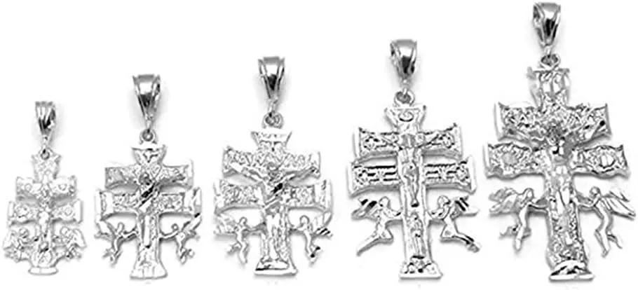 Blue Apple Co. D/C Caravaca Cross Charm For Chain Pendant 925 Sterling Silver