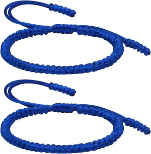 Blue Friendship Bracelets Braided Navy Blue String Bracelet for Men Women Adjustable Woven Rope Blue Bracelets Set Beach Holiday Jewelry Accessories