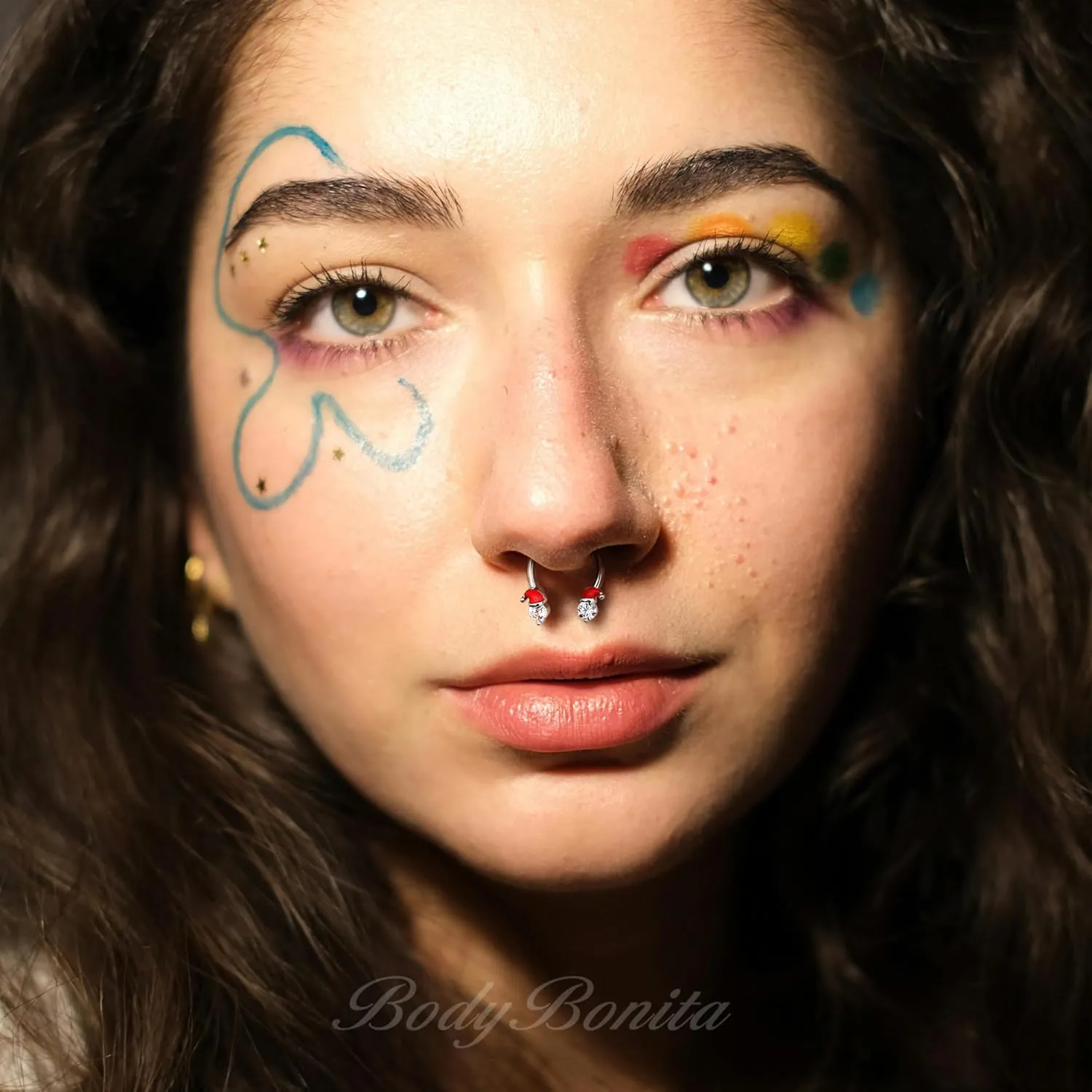 BodyBonita 316L Surgical Steel Horseshoe Christmas Septum Jewelry 16G Nose Rings Piercings Septum rings Daith Piercing Jewelry Helix Tragus Cartilage Earring for Women Men Gold/Silver 8/10/12mm
