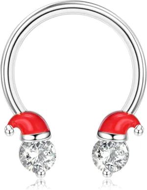 BodyBonita 316L Surgical Steel Horseshoe Christmas Septum Jewelry 16G Nose Rings Piercings Septum rings Daith Piercing Jewelry Helix Tragus Cartilage Earring for Women Men Gold/Silver 8/10/12mm