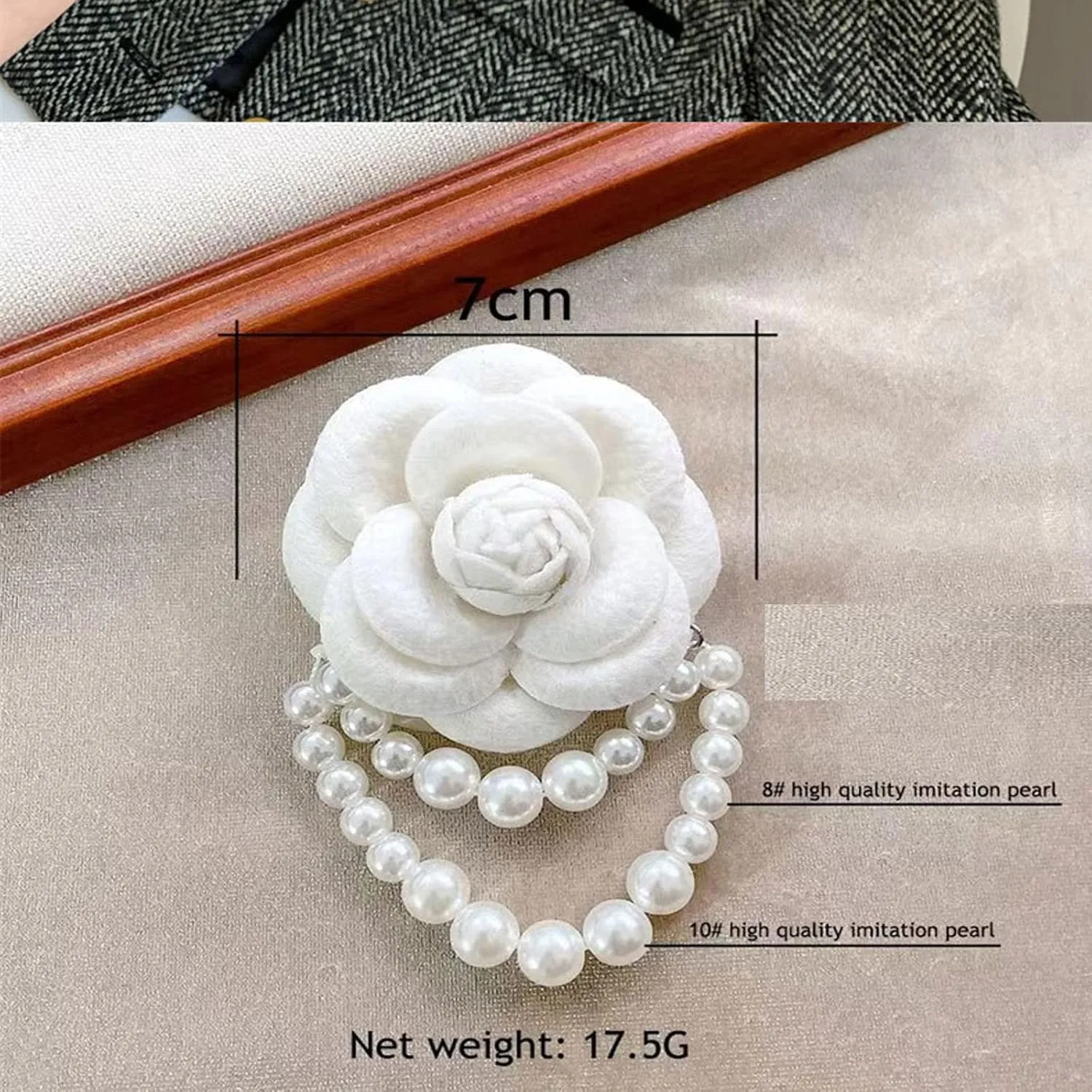 Bohemian Pearl Safety Brooch Pins Flower Hair Flowers Hairpin Headpieces, Shawl Clips for Women Girls Vintage Collar Brooch