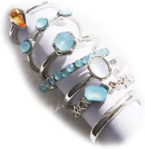 Bohemian Stackable Knuckle Rings Set for Women,Trendy Sparkling Midi Rings Pack,Aesthetic Crystal Midi Rings Set Jewelry Accessories