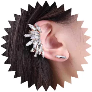 Boho Crystal Ear Cuff Earrings Rhinestone Ear Climber Earrings Cz Ear Wrap Earrings Crystal Ear Crawler Earrings Gold Cz Stud Earrings Jewelry for Women