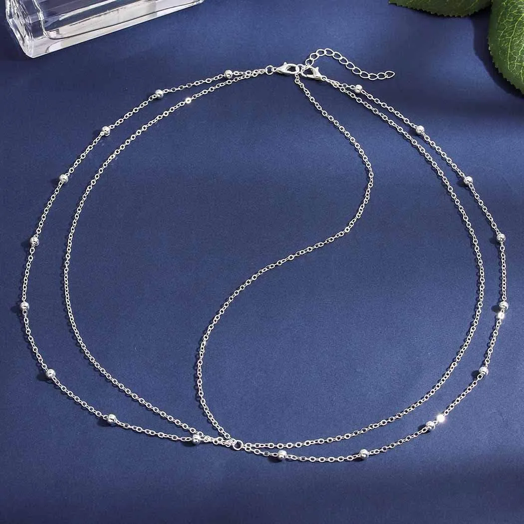 Boho Head Chain Jewelry Layered Headpiece Bead Hair Chain Wedding Festival Hair Accessories for Women and Girls