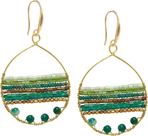 Boho Teardrop Multicolor Earrings Silver and Gold Plated with Colorful Varieties - Handmade Bohemian Turquoise Jewelry for Women and Beach Earrings For Women Vacation