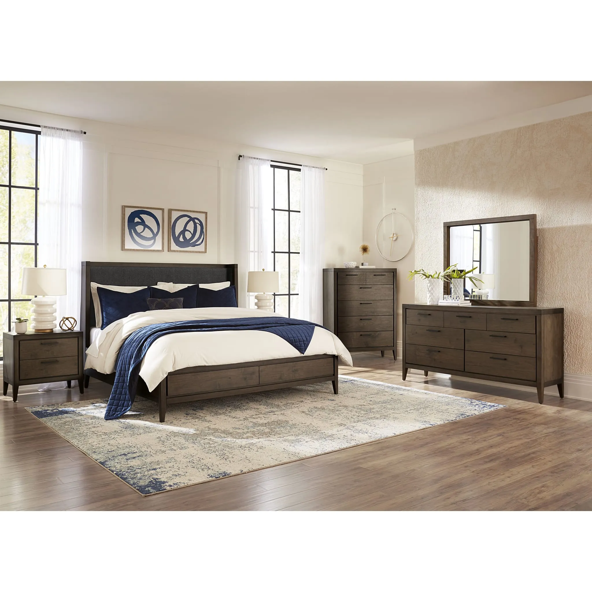 Boracay Five Drawer Walnut Chest in Wild Oats Brown (2024)