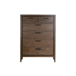 Boracay Five Drawer Walnut Chest in Wild Oats Brown (2024)