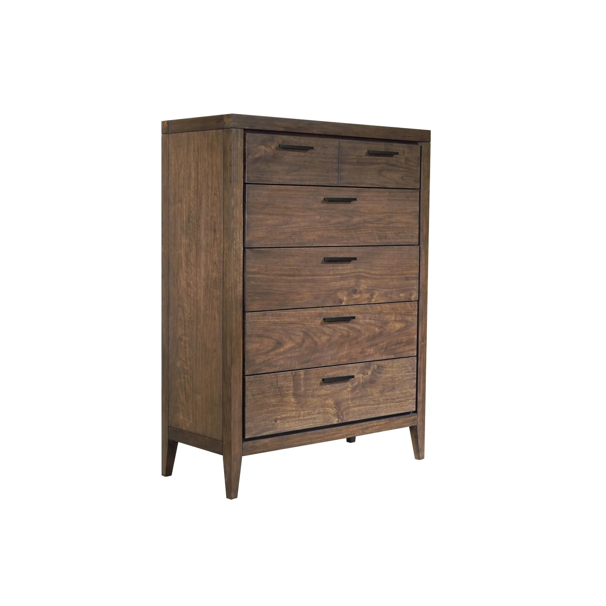 Boracay Five Drawer Walnut Chest in Wild Oats Brown (2024)