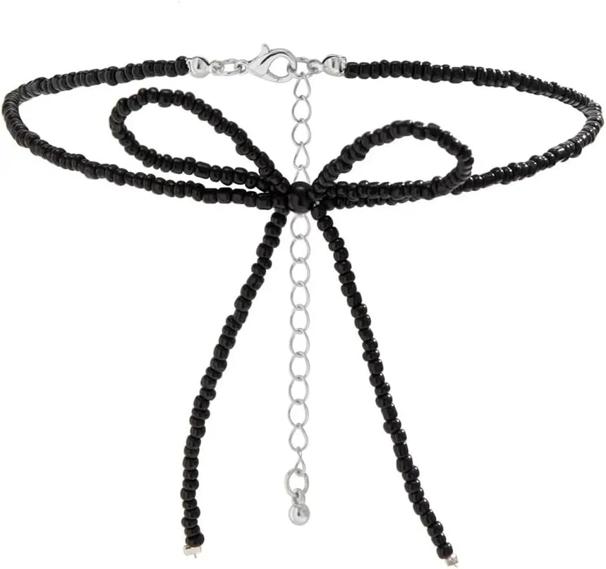 Bow Bowknot Pearl Cowboy Cowgirl Navajo Pearl Necklace For women Turquoise Layered Necklace Western Boho Beaded Necklaces
