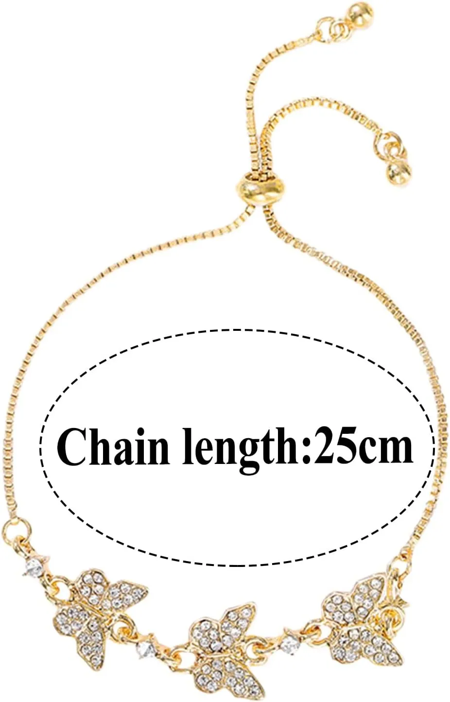 Bracelets for Girls 6-8 Crystal Zircon Jewelry Adjustable Gold Silver Chain Bracelets Gift Attractive