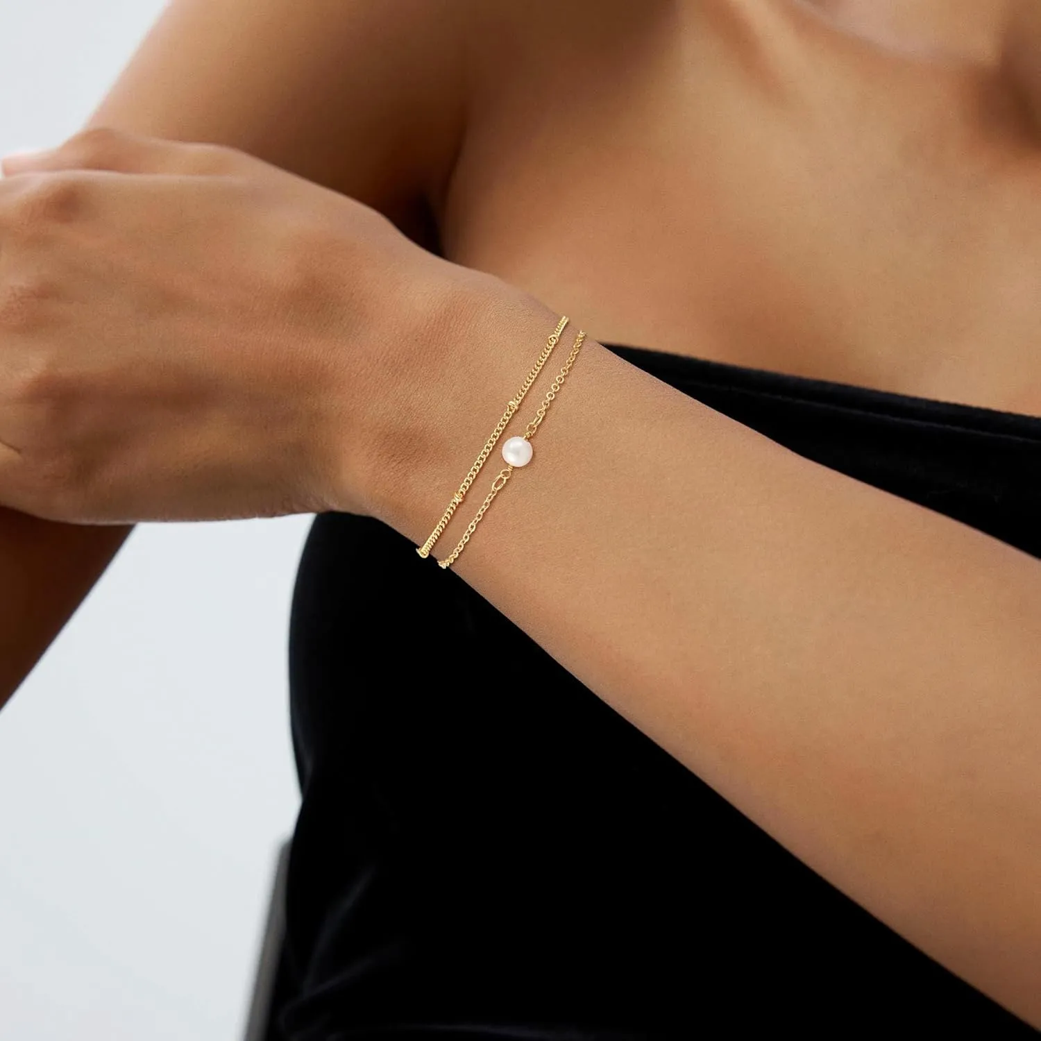 Bracelets for Women, Waterproof 14K Gold/Silver Plated Stackable Bracelets for Women Non Tarnish Trendy Dainty Paperclip Figaro Box Herringbone Hand Chain Bracelet Pack Stack Adjustable Jewelry for Women
