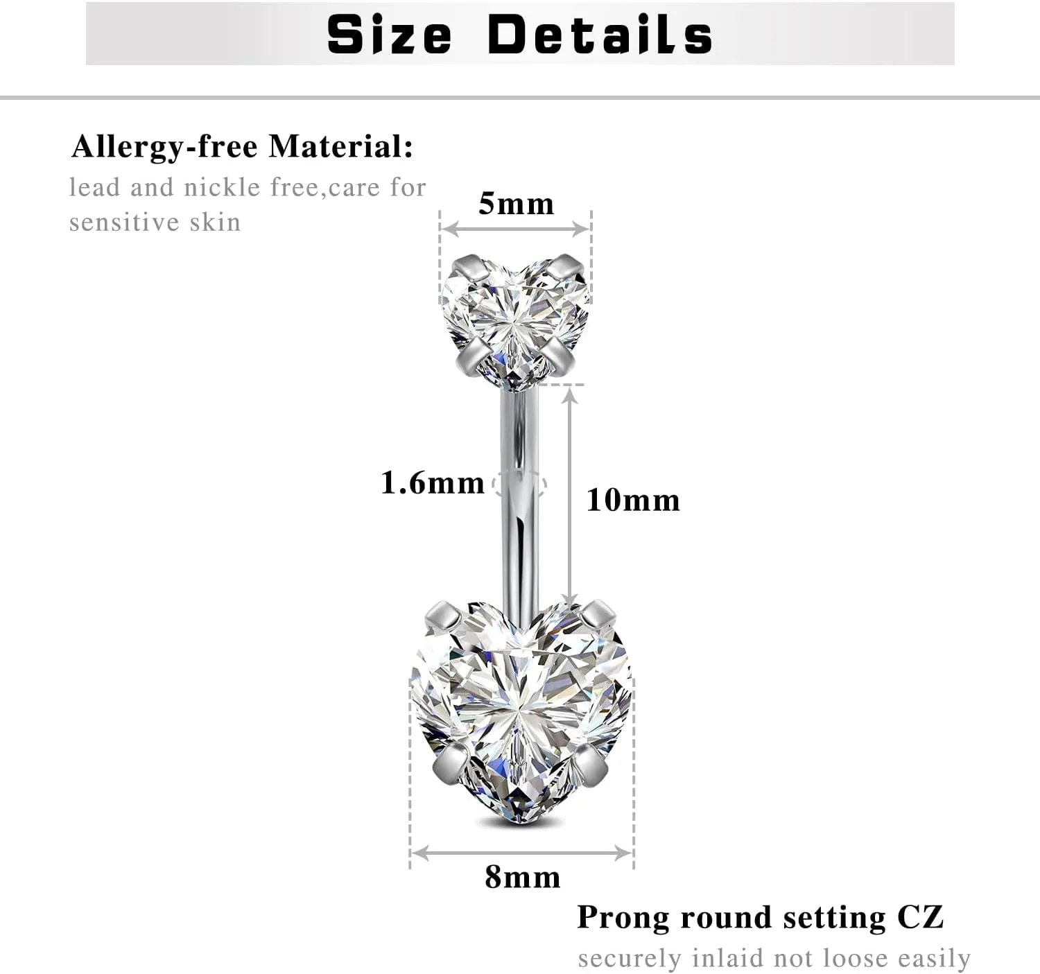 Briana Williams Belly Button Ring Belly Rings Belly Button Piercing Gold Belly Button Ring for Women Clicker Belly Ring Belly Piercing Stainless Steel 14g 10mm Blley Navel Rings Piercing Jewelry