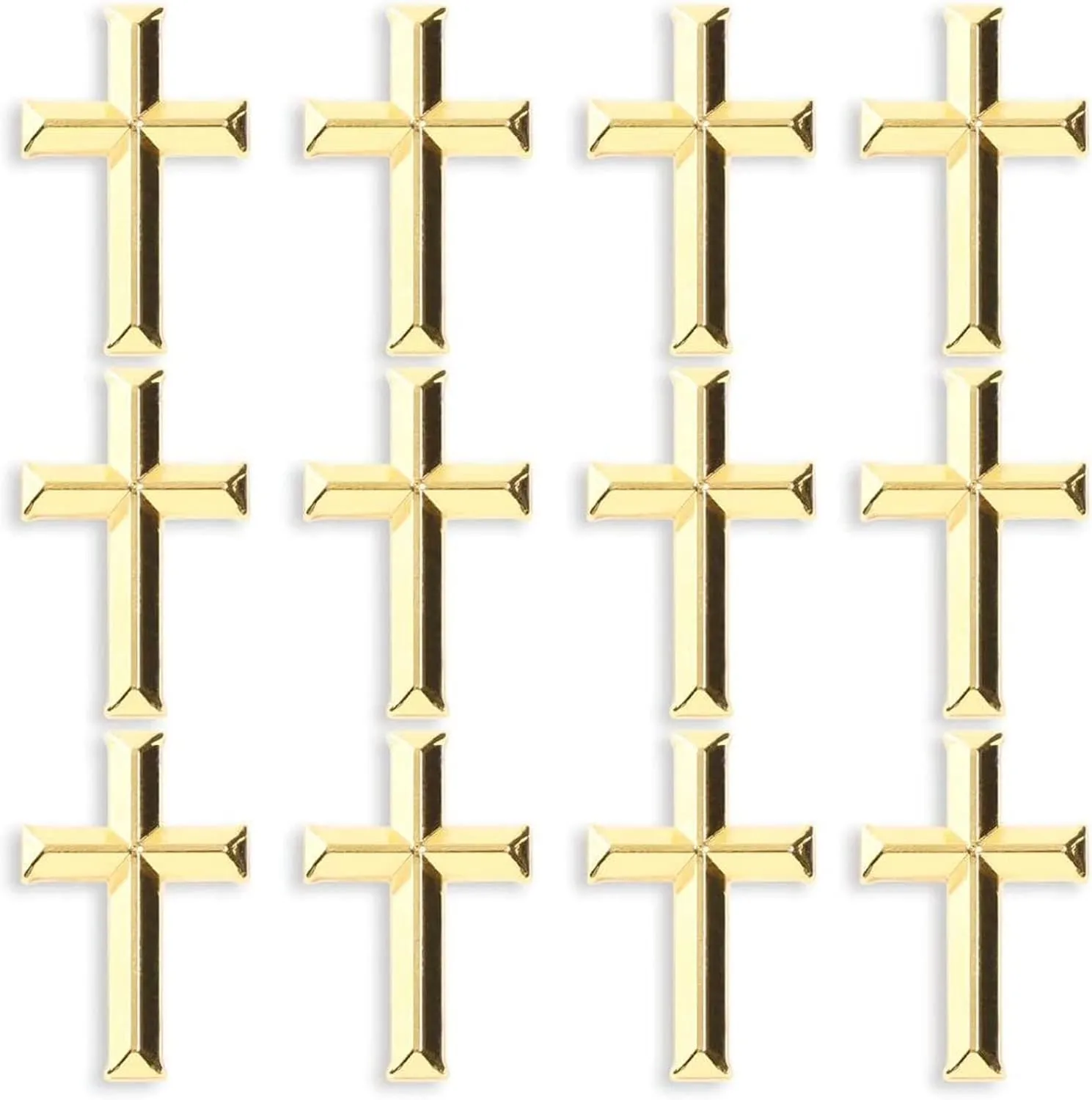 Bright Creations Gold Cross Lapel Pins, Enamel Pin Set (1 inch) - Pack of 12