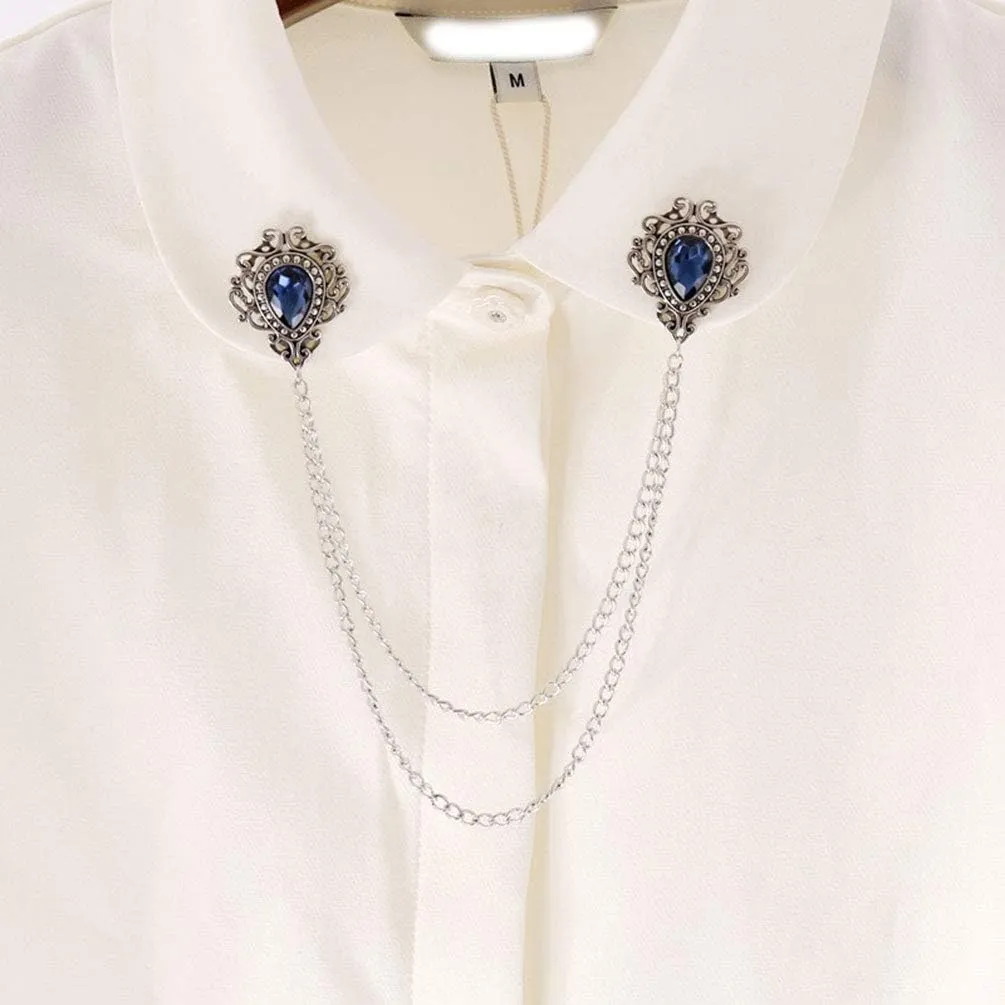 Brooches Pin for Men Shirts Collar Chain Brooch Pin Lapel Stick