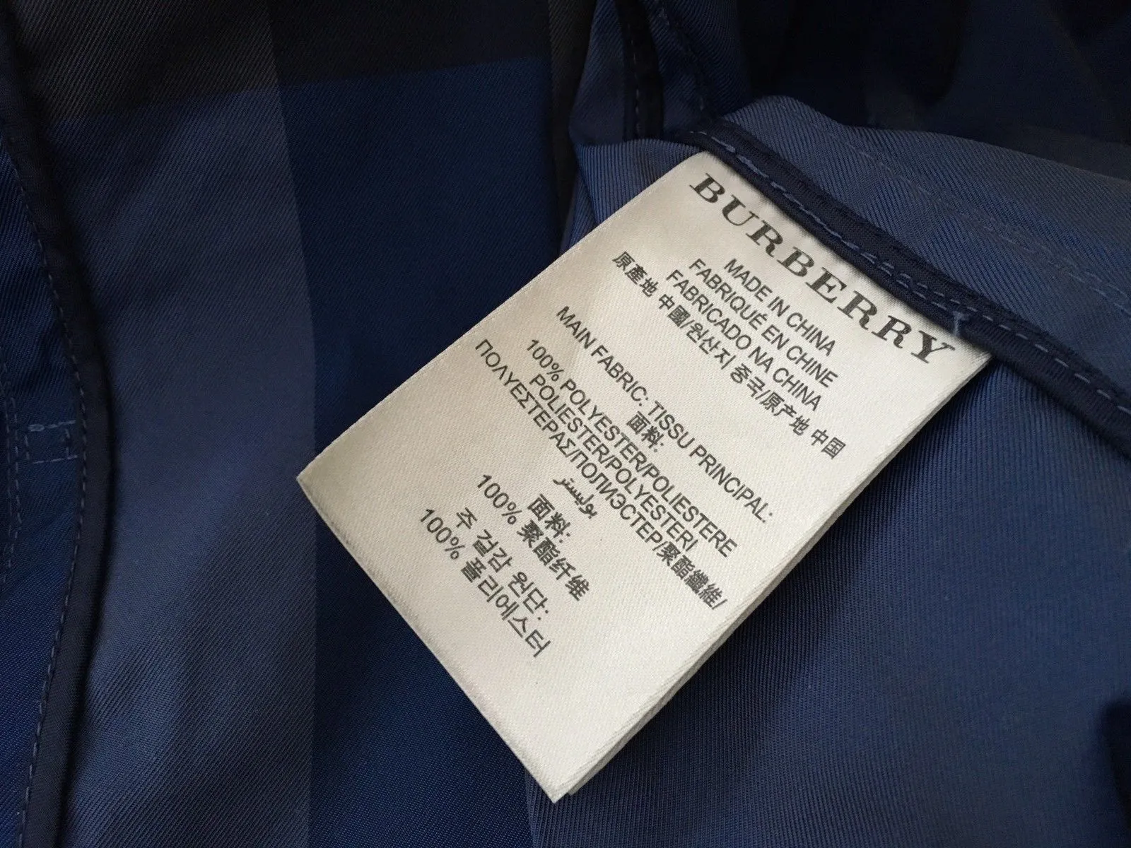 BURBERRY Brit Check Plaid Blue Mid-Length Belted Trench Coat Ladies