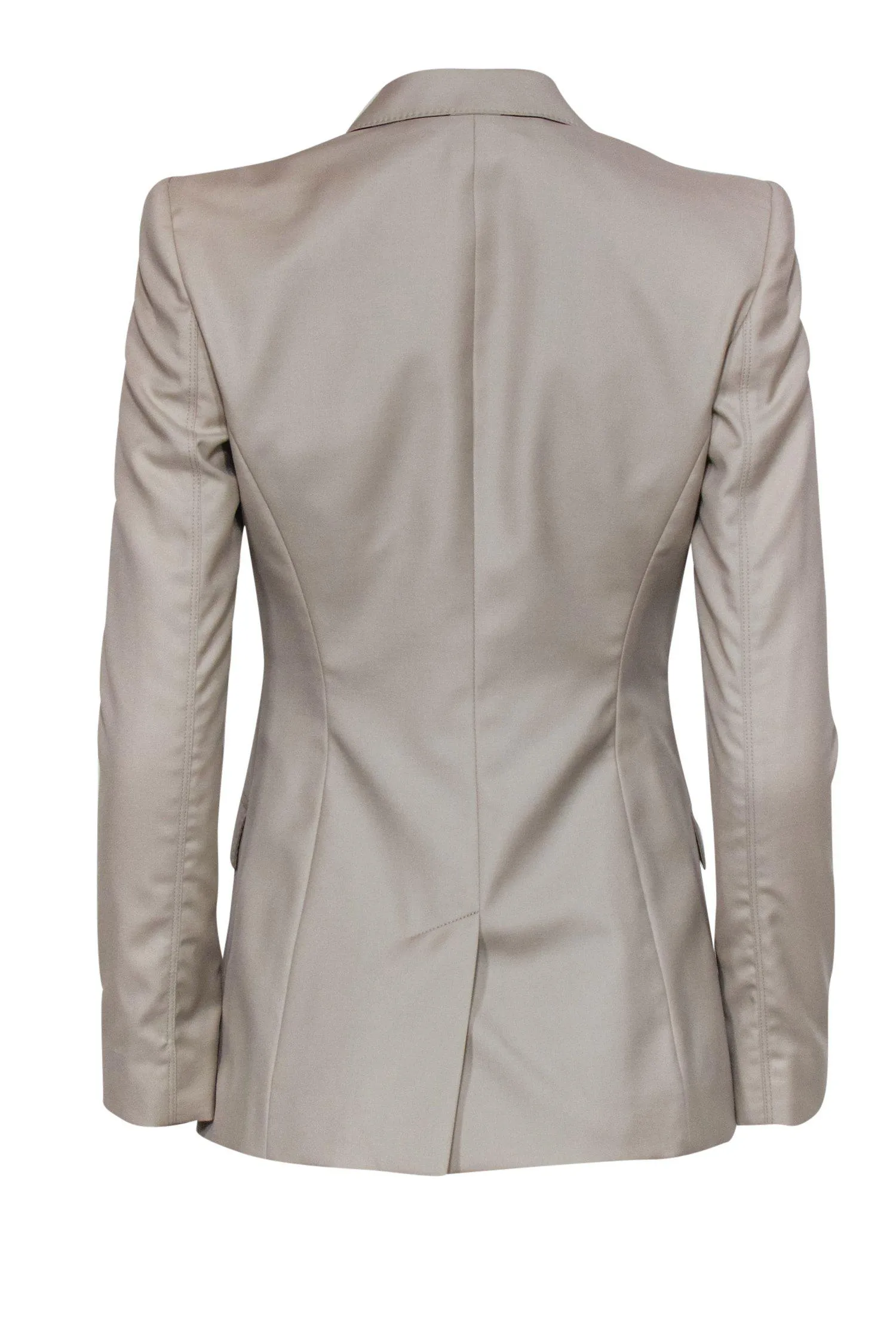 Burberry - Tan Single Button Slim Wool Blazer Sz 2