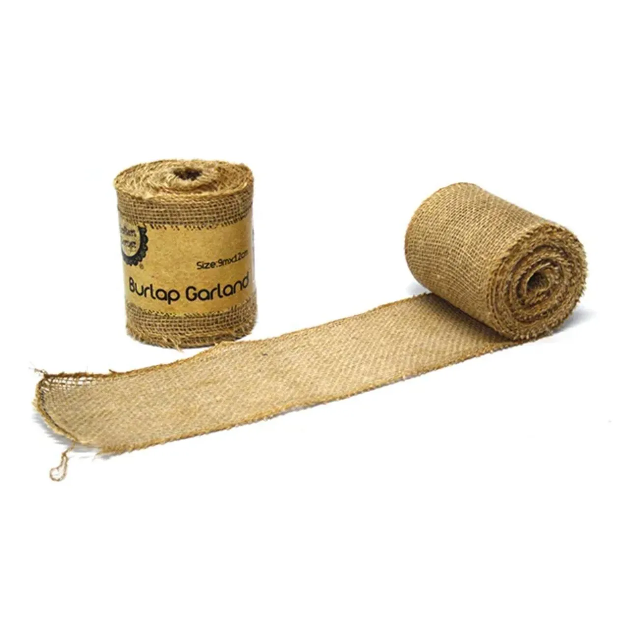 Burlap Garland Natural 12cm x 9m