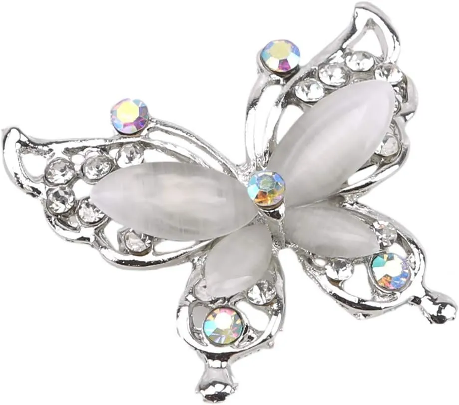 Butterfly Brooch Pins Elegant Rhinestone Brooches Women Corsage Scarf Shawl Clothing Accessories