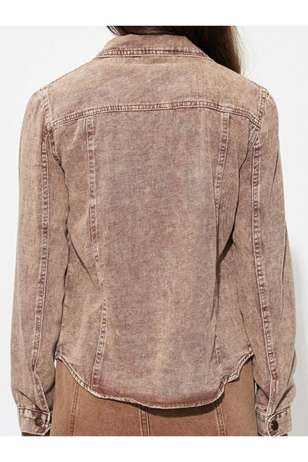Button Up Long Sleeve Denim Jacket