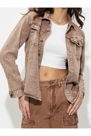 Button Up Long Sleeve Denim Jacket