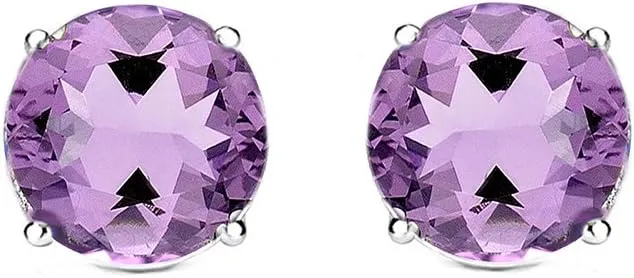 Cate & Chloe 2CT. TW. Stud Earrings, Crystal Earrings, Gemstone Earrings, Stud Jewelry, Statement Jewelry, Best Earrings for Women, Teens, Girls (Amethyst)