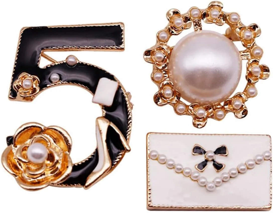Celebrity Designer Inspired Gift Set Wedding Party Jewelry Flower Brooch Pin