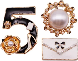 Celebrity Designer Inspired Gift Set Wedding Party Jewelry Flower Brooch Pin
