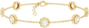 Certified Lab Grown Diamond Chain Bracelet, Ef-Vs Quality, Bezel Set Diamond Stackable Bracelet - Ready To Gift