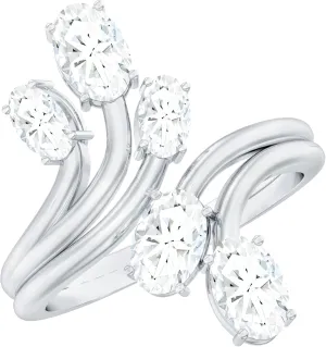 Certified Lab Grown Diamond Designer Engagement Ring, Ef-Vs Quality, Diamond Cocktail Ring - Ready To Gift