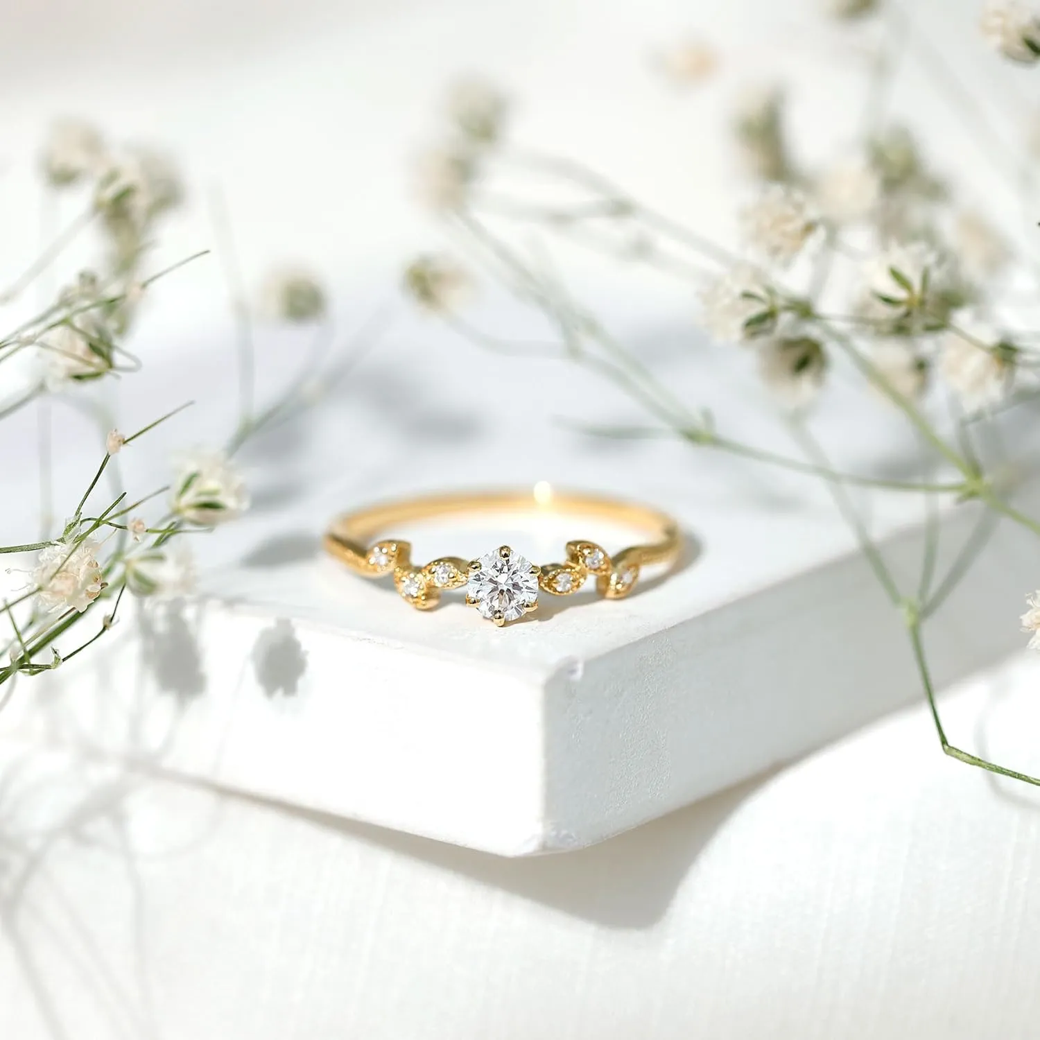 Certified Lab Grown Diamond Promise Ring, Ef-Vs Quality, Diamond Minimalistic Ring For Women - With Jewelry Box