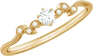 Certified Lab Grown Diamond Promise Ring, Ef-Vs Quality, Diamond Minimalistic Ring For Women - With Jewelry Box