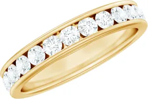 Certified Lab Grown Diamond Wedding Band, Ef-Vs Quality, Channel Set Diamond Full Eternity Ring - Ready To Gift