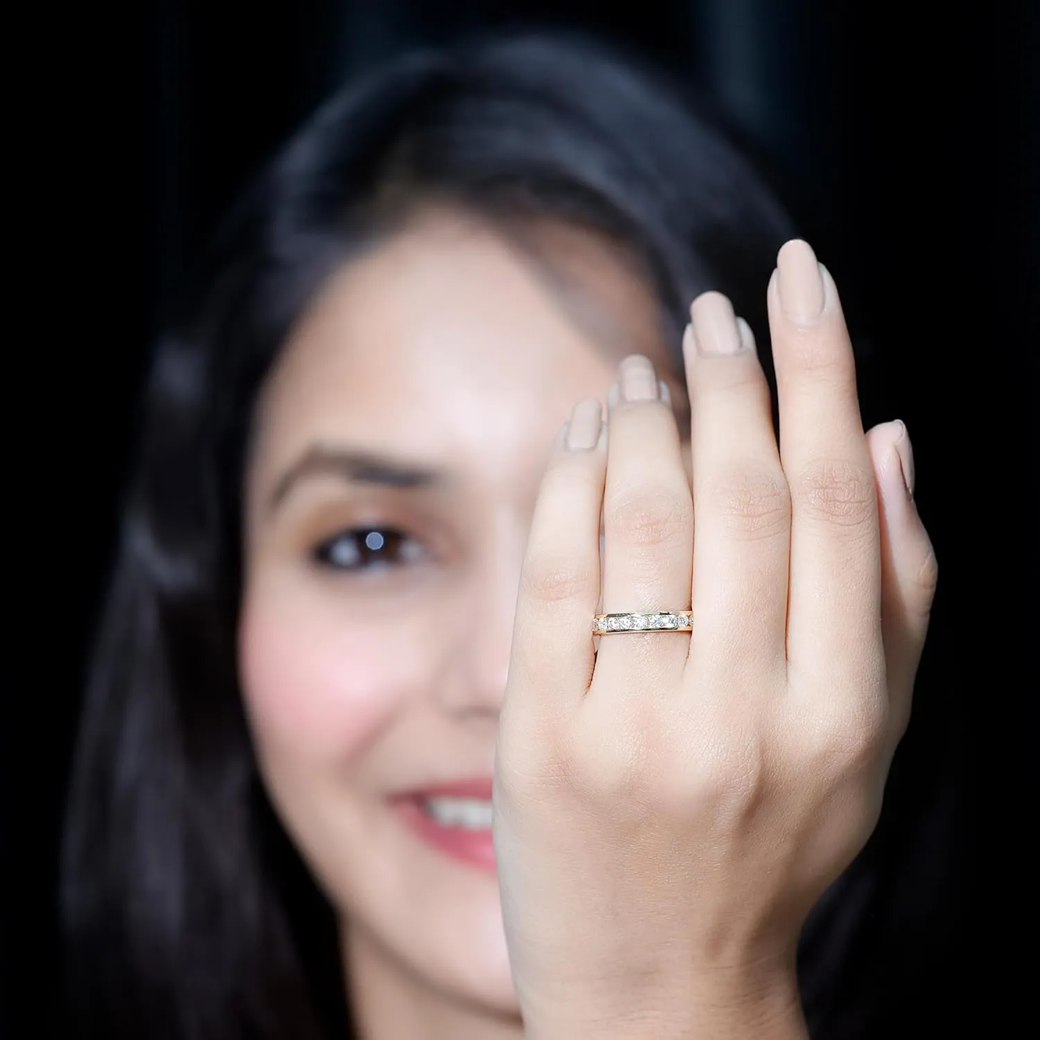 Certified Lab Grown Diamond Wedding Band, Ef-Vs Quality, Channel Set Diamond Full Eternity Ring - Ready To Gift