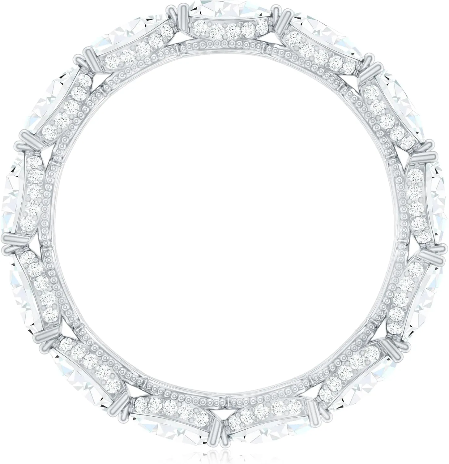 Certified Lab Grown Diamond Wedding Band, Ef-Vs Quality, Pear Shape Diamond Eternity Ring (Ideal For Gift)