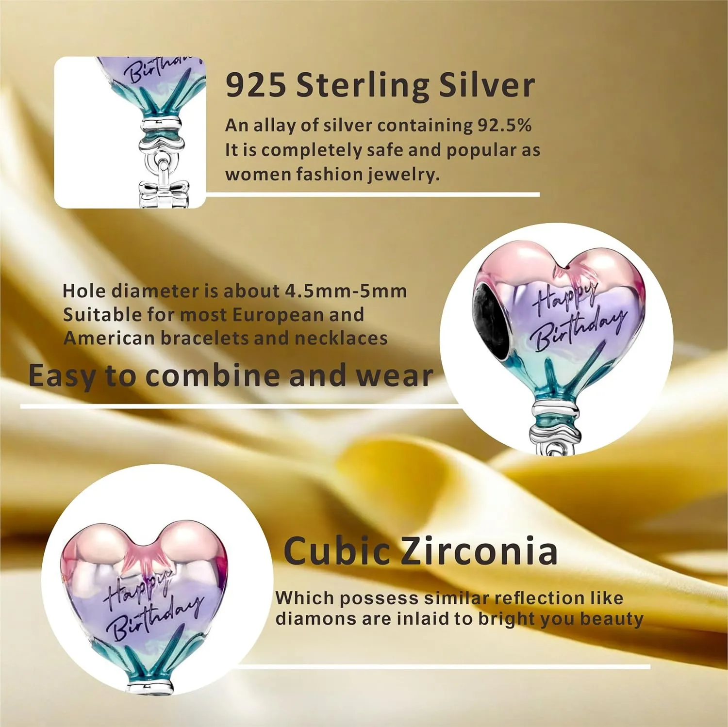 Charms Bead for Bracelets and Necklaces 925 Sterling Silver