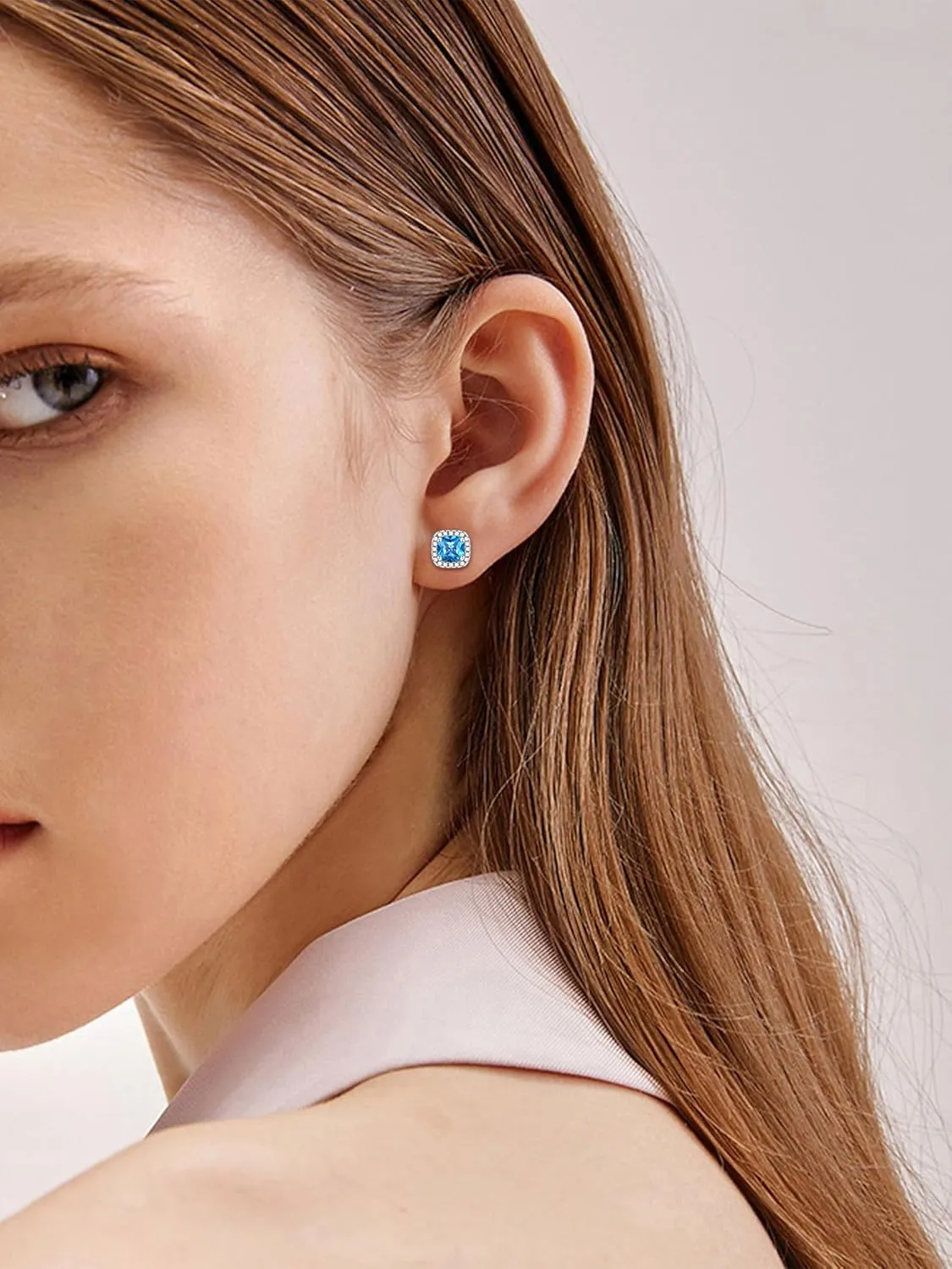 ChicSilver 12-Months Birthstone Earrings for Women Gemstone Earrings for Women 925 Sterling Silver Stud Earrings Cubic Zirconia Stud Earrings (With Gift Box)