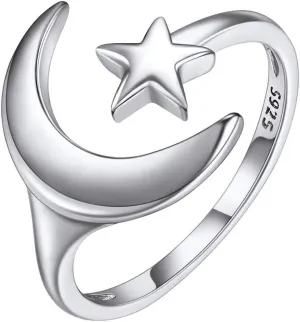 ChicSilver 925 Sterling Silver Ring Minimalist Teardrop High Polish Tarnish Resistant Comfort Fit Open Adjustable Ring for Women(with Gift Box)