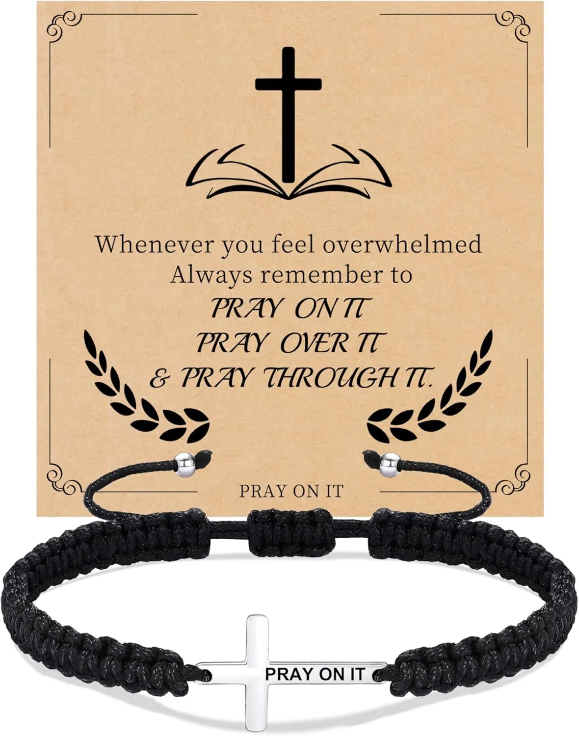 Christian Gifts Cross Bracelet for Men Easter Baptism Religious Gifts for Women Handmade Braided Bracelets Inspirational Confirmation Gifts for Teenage Girl Boys Jewelry