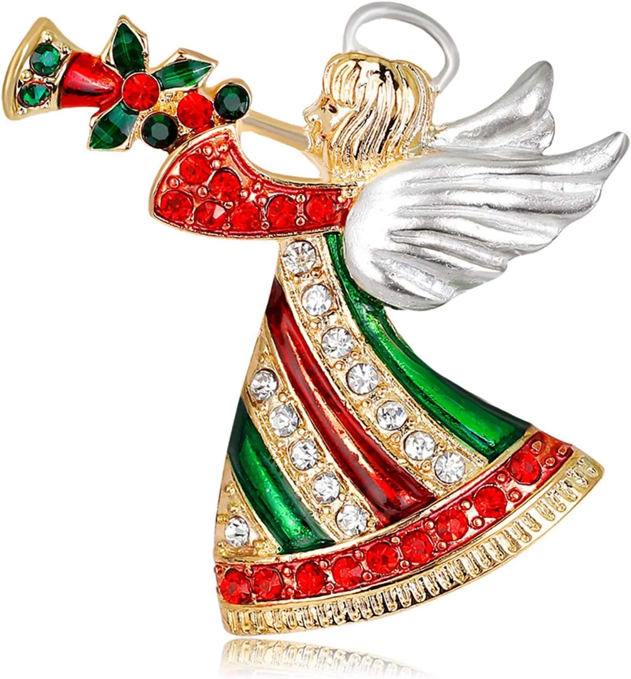 Christmas Brooches for Women Sparkling Angel Brooch Cute Christmas Acessories for Women B01G