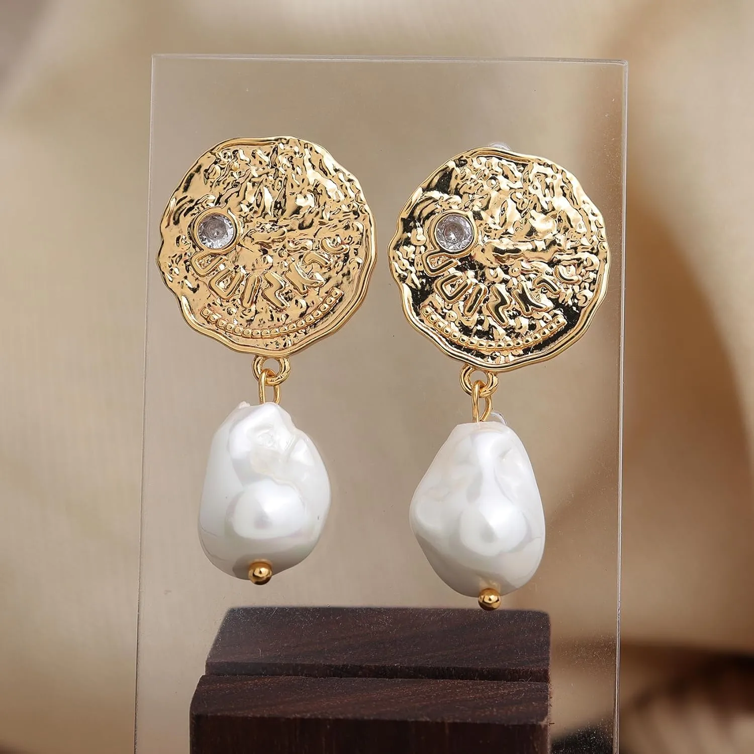 Chunky Gold Drop Dangle Earrings for Women, Trendy Statement Jewelry Gift