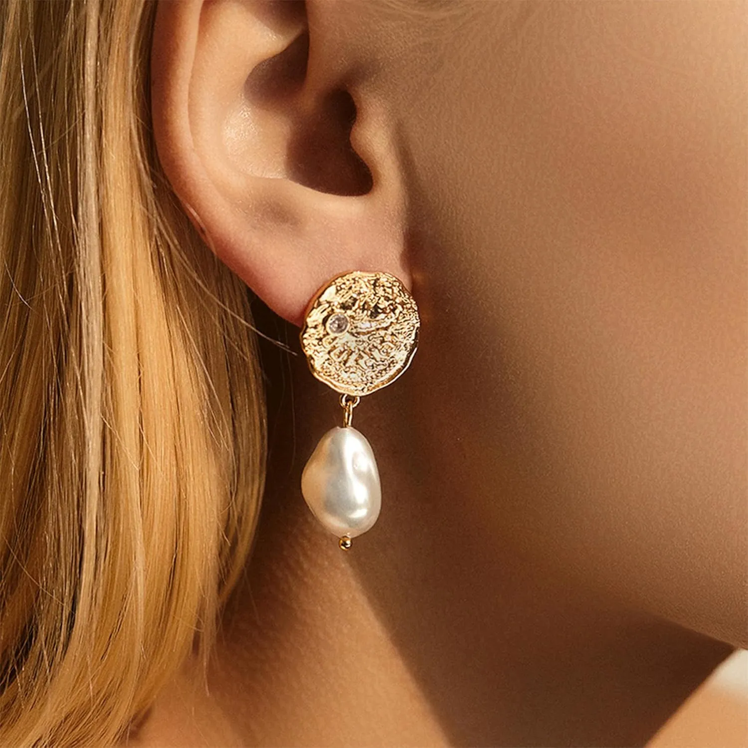 Chunky Gold Drop Dangle Earrings for Women, Trendy Statement Jewelry Gift